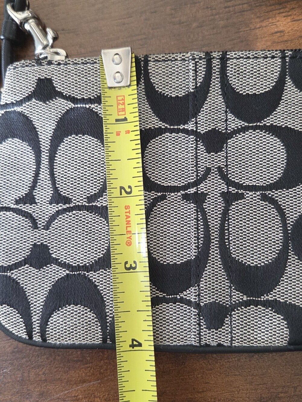 Coach Y2K Signature Skinny Monogram Canvas Wristlet Black Gray - Picture 8 of 8